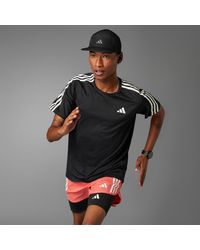 adidas - Own the Run 3-Streifen T-Shirt - Lyst