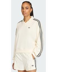 adidas Originals - T-Shirt Adidas Terry Towel V Neck Long Sleeves Polo Shirt - Lyst