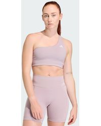 adidas - Optime Workout Rib One Shoulder Light Support Bra - Lyst