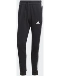 adidas - Essentials Tapered Cuff 3-stripes Joggers - Lyst