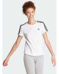adidas - Essentials Slim 3-stripes T-shirt - Lyst