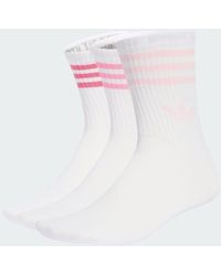 adidas - 3-Stripes Crew Socks 3 Pairs - Lyst