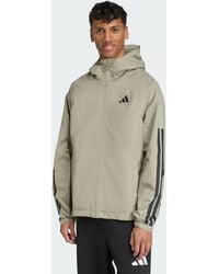 adidas - Essentials Climaproof 3-Stripes Hooded Jacket - Lyst