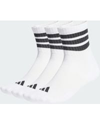adidas - 3 Stripes Cushioned Sportswear Mid Cut Socks 3 Pair Pack - Lyst