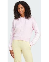 adidas - Essentials 3-Stripes French Terry Full-Zip Hoodie - Lyst