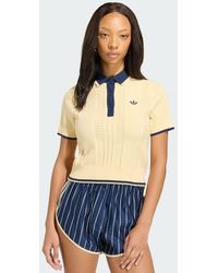 adidas - Cable Knit Cali Tee Polo - Lyst