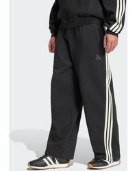 adidas - Kit 3-Stripes Wide Joggers - Lyst