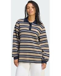 adidas - Stripe Knitted Polo Top - Lyst