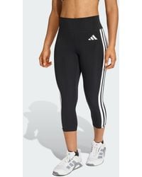 adidas - Optime Essentials Workout 3-Stripes 3/4 Leggings - Lyst