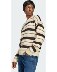 adidas - Knit Essentials Striped Crew Sweatshirt - Lyst
