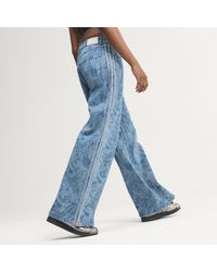 adidas - Liberty London Firebird Mid Rise Straight Denim Pant - Lyst