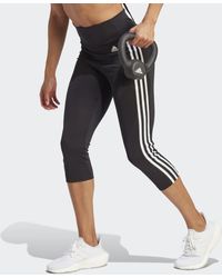 adidas - Leggings 3/4 Designed To Move High-Rise 3-Stripes Sport - Lyst