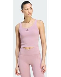 adidas - 3 Stripes Studio All Me Light Support Tank Top - Lyst