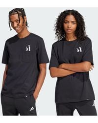 adidas - Lounge Slides Graphic Pocket Tee - Lyst