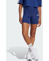 adidas - Essentials 3-Stripes High Waisted Biker Shorts - Lyst