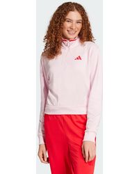 adidas - Essentials Color Pop French Terry Crop Quarter-Zip Track Jacket - Lyst
