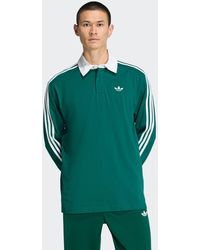 adidas - 3-Stripes Rugby Longsleeve Polo - Lyst