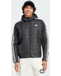 adidas - Giacca Essentials 3-Stripes Insulated Hooded Hybrid - Lyst
