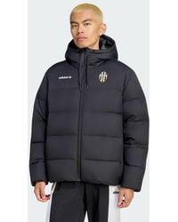 adidas - Juventus Turin Climawarm 3 Stripes Puffer Down Hooded Jacket - Lyst