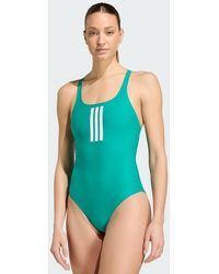 adidas - 3-Stripes V-Back Swimsuit - Lyst