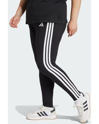 adidas - Essentials 3-Stripes Cotton Leggings (Plus Size) - Lyst