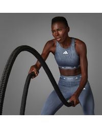 adidas - Techfit Medium-Support High-Neck Print Sport-Bh - Lyst