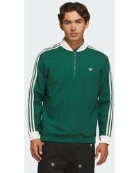 adidas - Originals 3-Stripe Half-Zip Sweatshirt - Lyst
