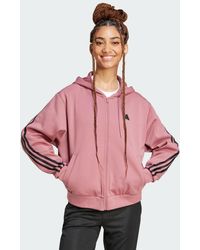adidas - Felpa Con Cappuccio Future Icons 3-Stripes Full Zip - Lyst