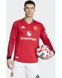 adidas - Manchester United 25/26 Long Sleeve Home Authentic Jersey - Lyst