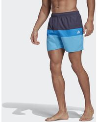 Heren Kleding voor voor Strandkleding Bespaar 49% adidas Synthetisch Colorblock Short Length Zwemshorts Voor in het Blauw voor heren 