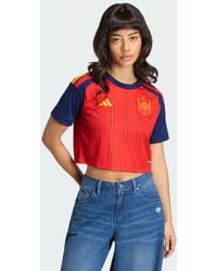 adidas - Spain 26 Home Cropped Jersey - Lyst