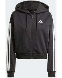 adidas - Essentials 3-Stripes French Terry Full-Zip Hoodie - Lyst