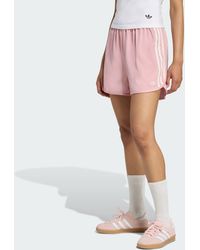 adidas - Pantalón Corto De Raso Originals Con Volantes Y 3 Bandas - Lyst