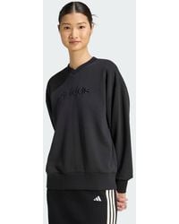 adidas - Seasonal Essentials Satin V-Neck Sweatshirt - Lyst