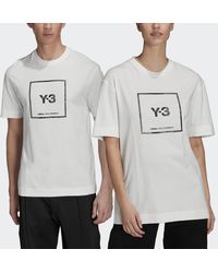 adidas Y-3 Reflective Square Logo Short Sleeve T-Shirt - Weiß