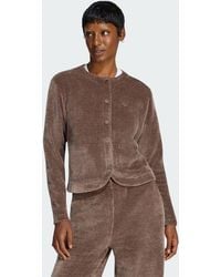 adidas - Prem Ess Chenille Button Up Cardigan - Lyst