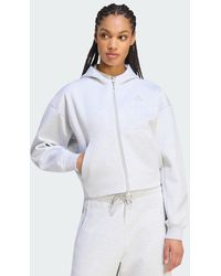 adidas - Z.N.E. Cropped Full Zip Sweatshirt - Lyst