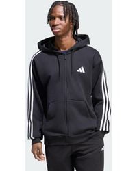adidas - Essentials 3-Stripes French Terry Full-Zip Hoodie - Lyst