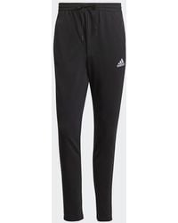 adidas - Essentials Single Jersey Tapered Open Hem 3-stripes Pants - Lyst