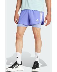 adidas - Short Own The Run 3-Stripes 2-In-1 - Lyst