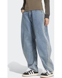 adidas - High Rise Barrel Leg Denim Pant - Lyst