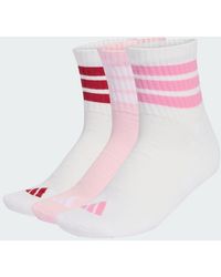 adidas - 3 Stripes Cushioned Sportswear Mid Cut Socks 3 Pair Pack - Lyst