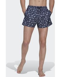 adidas - Logo Print Clx Swim Shorts Very Short Length - Lyst