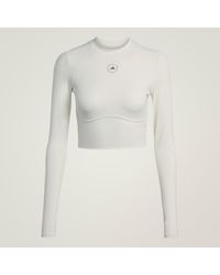 adidas - Top Corto A Maniche Lunghe Da Allenamento By Stella Mccartney - Lyst