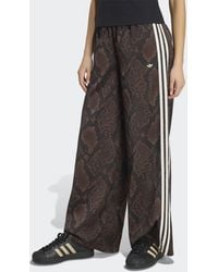 adidas - Satin Snake Print Wide Leg Track Joggers - Lyst