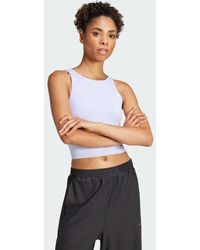 adidas - Yoga Crop Tank With Inner Shelf Bra - Lyst