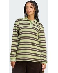 adidas - Stripe Knitted Polo Top - Lyst