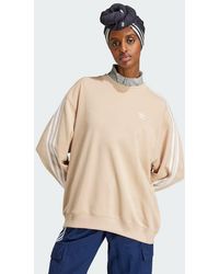 adidas - 3-Stripes Oversized Crew Sweatshirt - Lyst