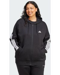 adidas - Sudadera con capucha y cremallera Essentials 3-Stripes - Lyst
