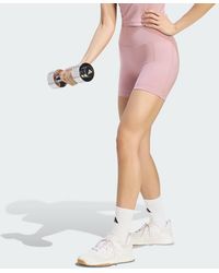 adidas - 3 Stripes Studio All Me Booty Short Leggings - Lyst